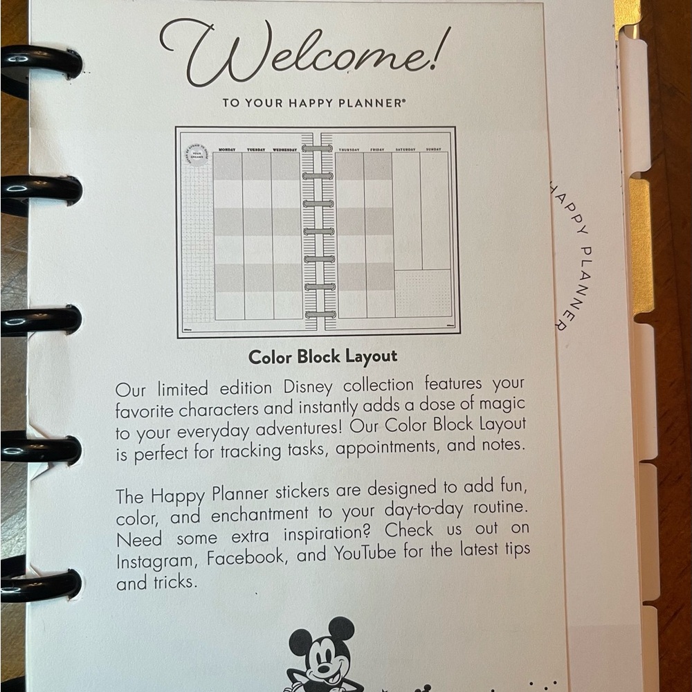 Happy Planner Color Block Layout with Black and White Design